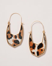 Load image into Gallery viewer, Geometric Leopard Hair hoop earrings

