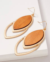 Load image into Gallery viewer, Layered Marquise Wooden Earrings
