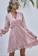 Load image into Gallery viewer, Blush Swiss dot long sleeve dress
