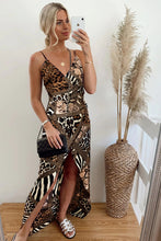 Load image into Gallery viewer, Animal print wrap maxi dress
