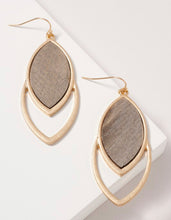 Load image into Gallery viewer, Layered Marquise Wooden Earrings
