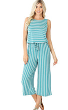 Load image into Gallery viewer, Stripe Sleeveless Capri Jumpsuit
