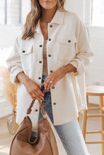 Load image into Gallery viewer, Textured flap beige shacket
