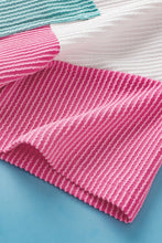 Load image into Gallery viewer, Pink colorblock blue pocket patch corded v neck

