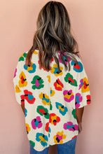 Load image into Gallery viewer, Apricot multicolor leopard drop shoulder oversized top
