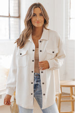 Load image into Gallery viewer, Textured flap beige shacket
