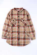 Load image into Gallery viewer, Khaki &amp; red plaid shacket

