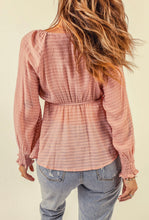 Load image into Gallery viewer, Pink front tie peplum top
