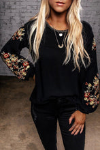 Load image into Gallery viewer, Black Floral Blouse
