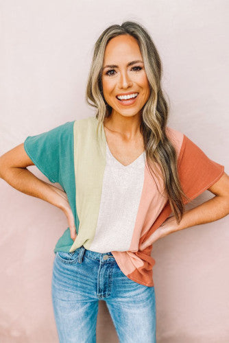 Green colorblock top