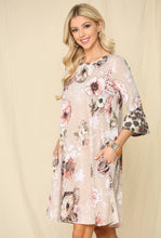 Load image into Gallery viewer, Beige Floral and Leopard Dress
