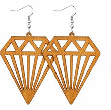 Load image into Gallery viewer, Geometric wooden earrings
