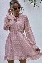 Load image into Gallery viewer, Blush Swiss dot long sleeve dress
