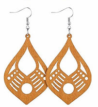 Load image into Gallery viewer, Teardrop wooden earrings
