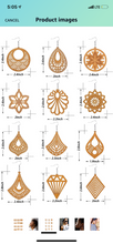 Load image into Gallery viewer, 6 point star wooden earrings
