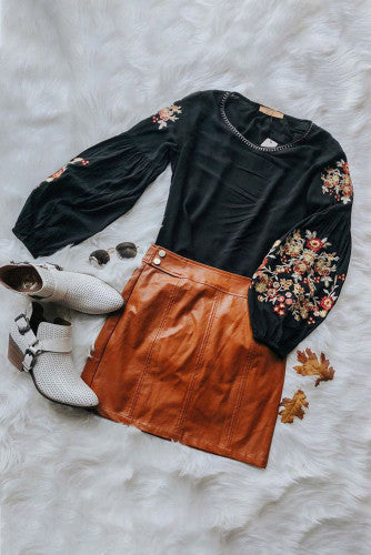 Black Floral Blouse