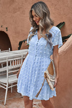 Load image into Gallery viewer, Blue Polka Dot Mini Dress
