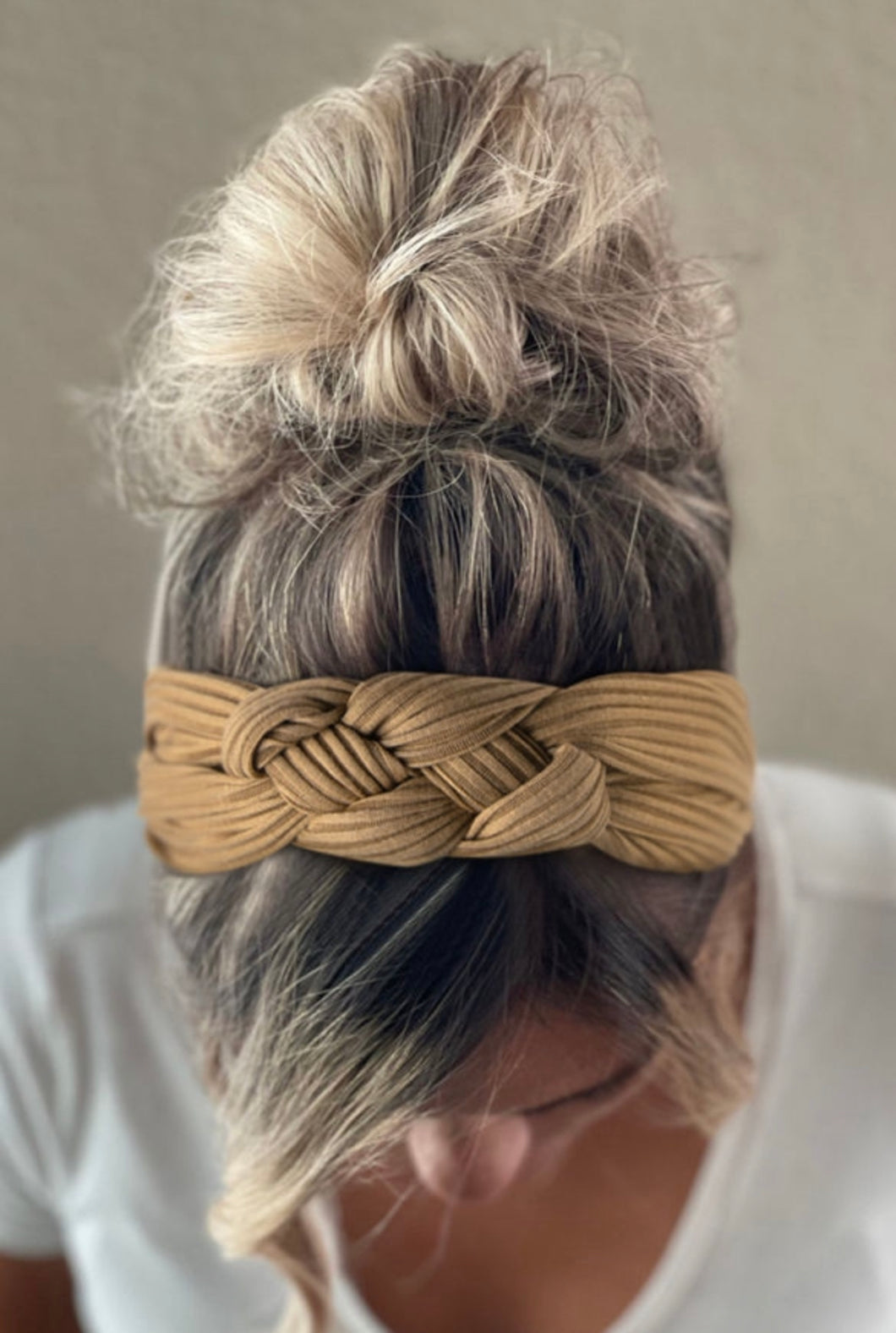Khaki braided head band