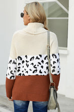 Load image into Gallery viewer, Apricot Cheetah colorblock sweater
