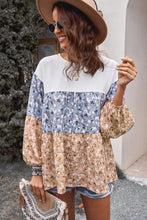 Load image into Gallery viewer, Floral splicing tiered tunic
