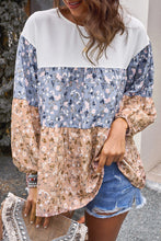 Load image into Gallery viewer, Floral splicing tiered tunic
