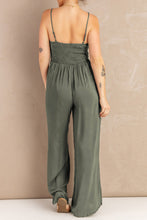 Load image into Gallery viewer, Green/Grey knotted hollow out jumpsuit
