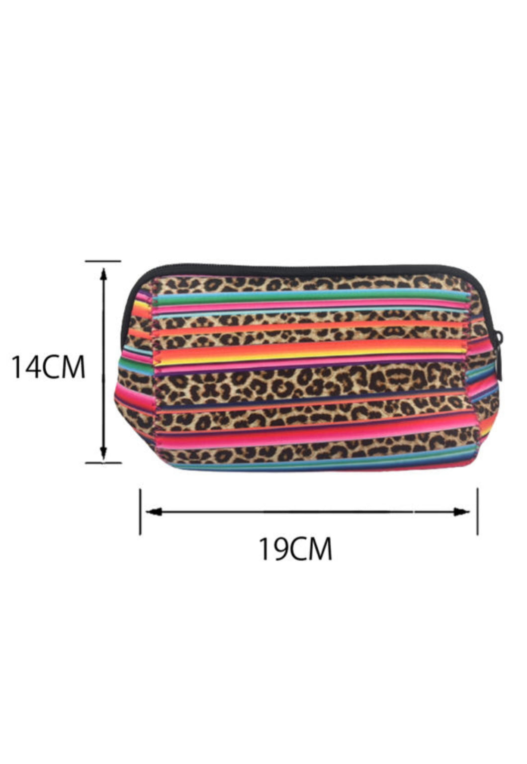 Serape leopard makeup storage bag