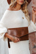 Load image into Gallery viewer, Vintage brown PU wristlet hand bag
