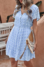 Load image into Gallery viewer, Blue Polka Dot Mini Dress
