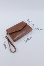 Load image into Gallery viewer, Vintage brown PU wristlet hand bag
