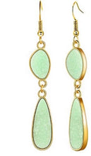 Load image into Gallery viewer, Double druzy drop earrings
