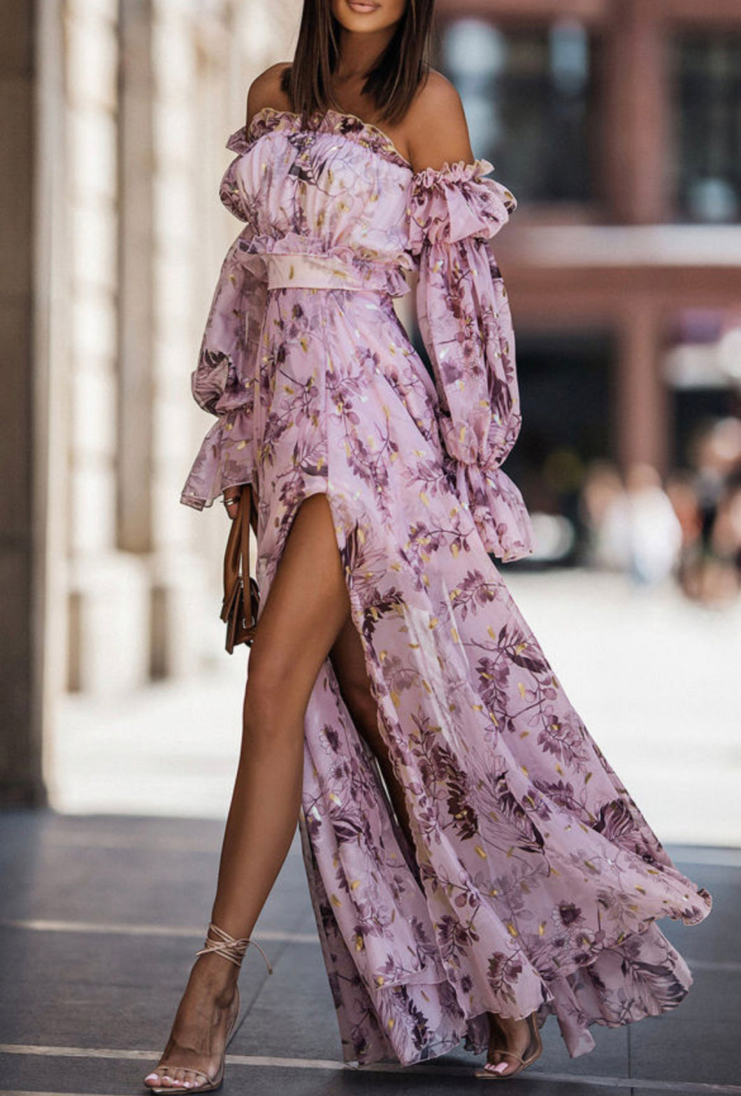 Royal Maxi Dress Purple Drop Waist Dress LONG SLEEVE RUFFLE MAXI DRESS IN LILAC- SIS LABEL Royal Maxi Dress Purple Drop Waist Dress LONG SLEEVE RUFFLE MAXI DRESS IN LILAC- SIS LABEL
