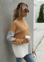 Load image into Gallery viewer, Color Block Sweater mustard
