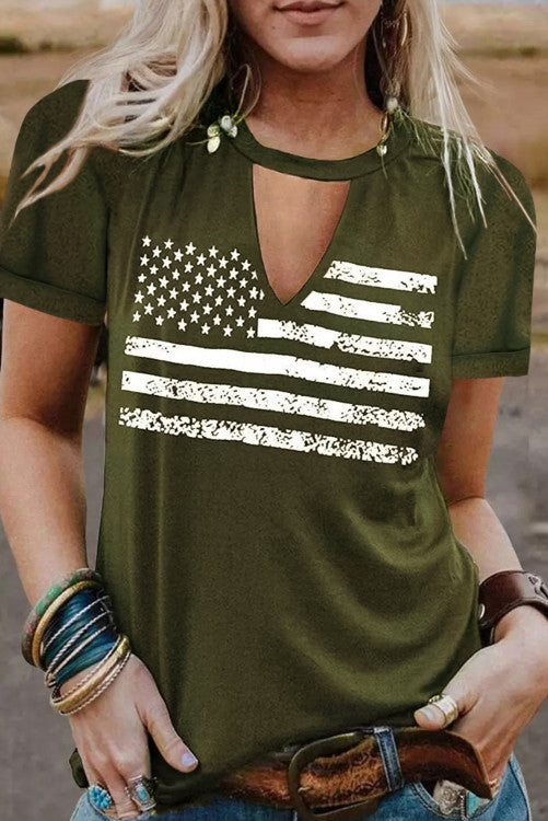 Green American cut out tee