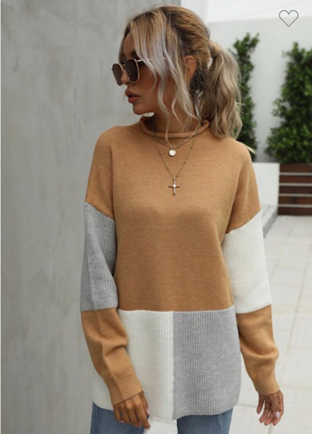 Color Block Sweater mustard