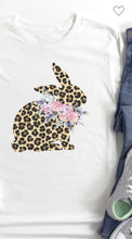 Load image into Gallery viewer, Leopard Floral Bunny Easter Tee
