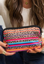 Load image into Gallery viewer, Serape leopard makeup storage bag
