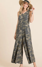 Load image into Gallery viewer, Sleeveless Camo Print Jumpsuit
