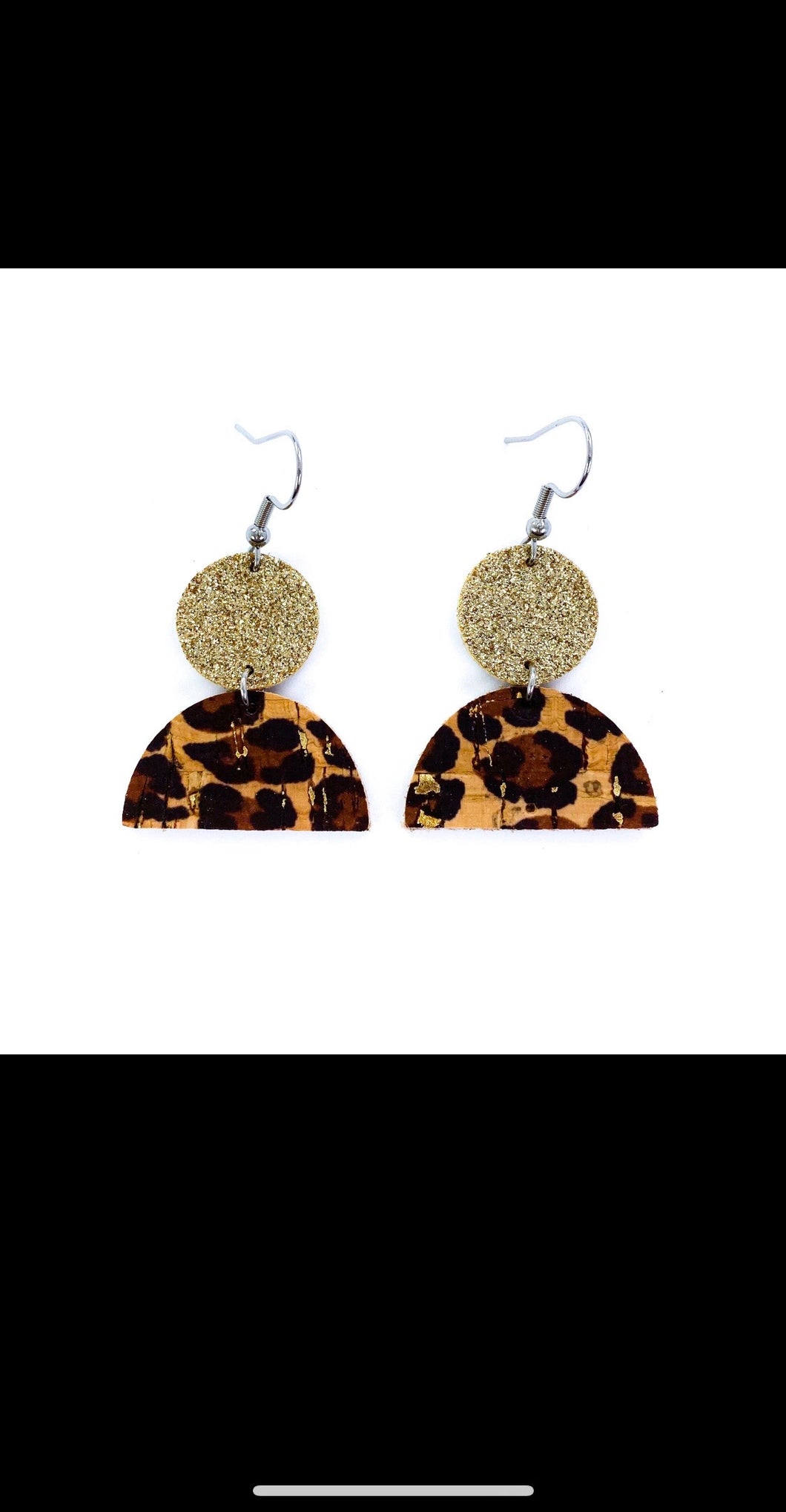 Mini Leopard Dangle Leather Earrings