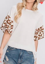 Load image into Gallery viewer, Ruffle Bell sleeve Waffle Top
