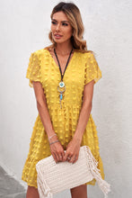 Load image into Gallery viewer, Yellow Polka Dot Mini Dress
