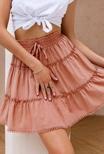 Load image into Gallery viewer, Desert Rose: high waisted tiered short skirt
